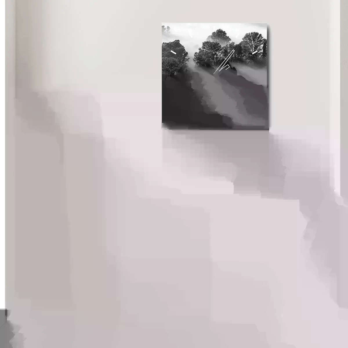 Relógio de parede - Relógio em vidro - Levantar-se do sono - 40x40 cm