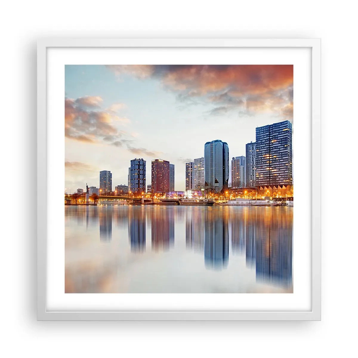 Pôster em moldura branca - A tranquilidade monumental de Paris - 50x50 cm