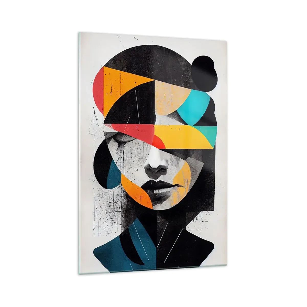 Quadro em vidro - Retrato interior multicolorido - 70x100 cm