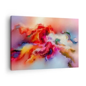 Quadro em tela - Abstração colorida com composição dinâmica - 70x50cm - Como capturar os sonhos - fumo - Decoração de parede moderna para a sala de estar e quarto ARTTOR