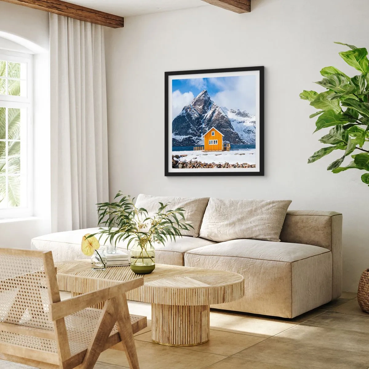 Pôster com moldura preta - Feriados escandinavos - 30x30 cm