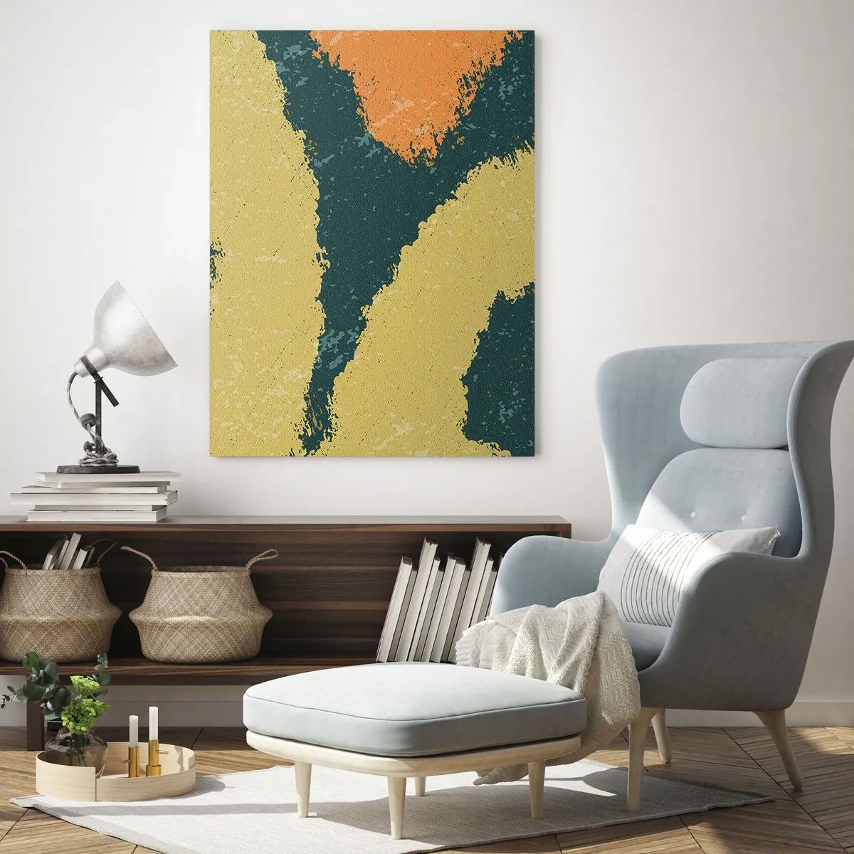 Quadro em vidro - Abstração – movimento lento - 50x70 cm