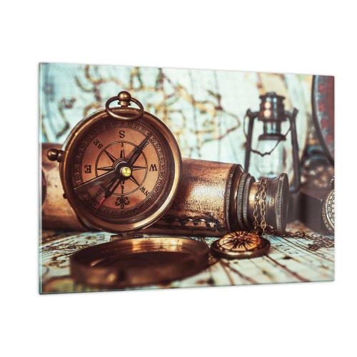 Quadro em vidro - Uma aventura pirata no Caribe - 120x80 cm