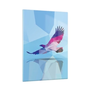 Quadro em vidro - Águia em cristal lilás - 50x70 cm