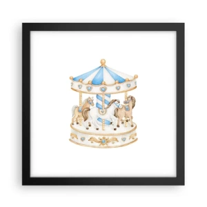 Pôster com moldura preta - Doce infância - 30x30 cm