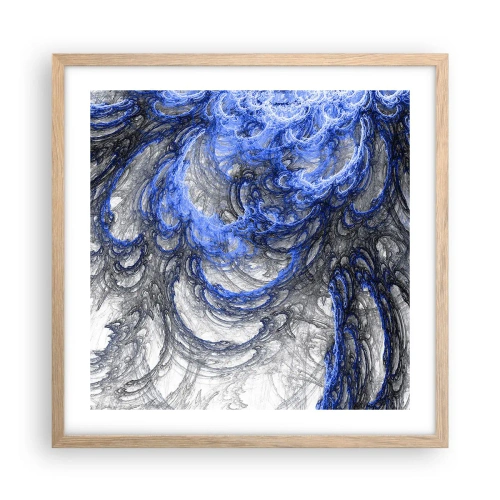 Pôster com moldura de carvalho claro - O nascimento de uma onda - 50x50 cm