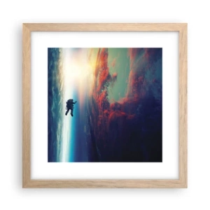 Pôster com moldura de carvalho claro - Enfrentando o universo - 30x30 cm