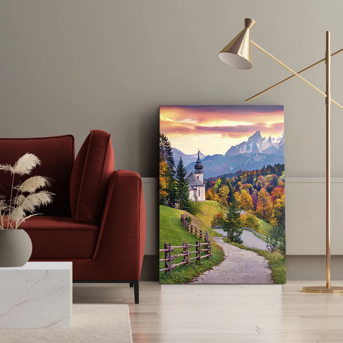 Quadro em tela - Paisagem como uma pintura - 45x80 cm