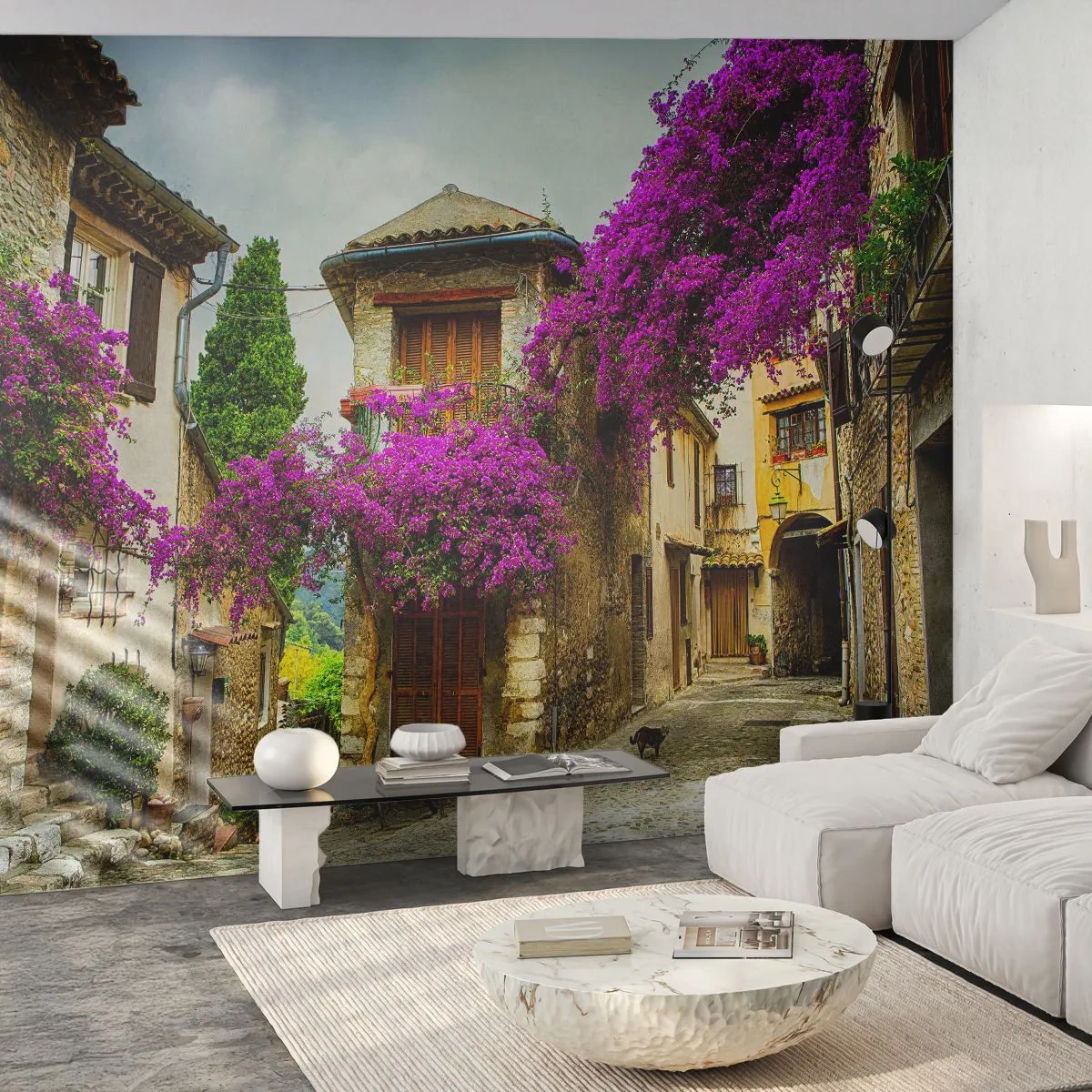 Papel de Parede Standard Eco - Sob um dossel de flores - Paisagem, Arquitetura, Cidade - 200x140 cm
