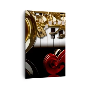 Quadro em tela - Metal, madeira e marfim - 80x120 cm