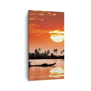Quadro em tela - A calma dos trópicos ao pôr do sol - 45x80 cm