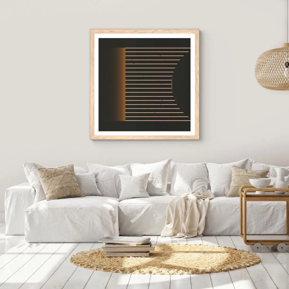 Pôster com moldura de carvalho claro - Explorar a escuridão - 50x50 cm