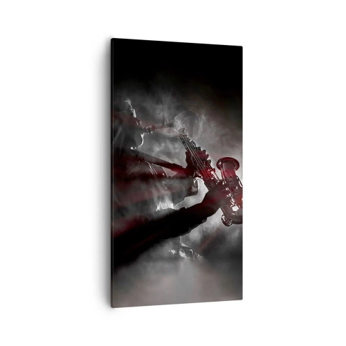Quadro em tela - Nos fumos do jazz - 55x100 cm