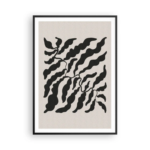 Pôster com moldura preta - A natureza da praça - 70x100 cm