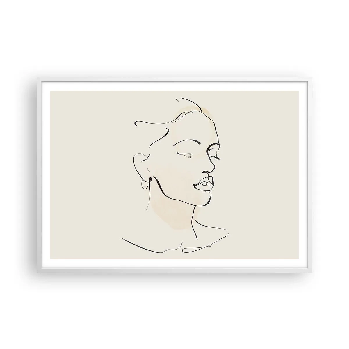 Pôster em moldura branca - Uma certa linha - 100x70 cm