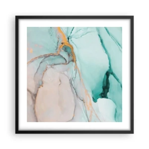 Pôster com moldura preta - Dança das formas e cores - 50x50 cm