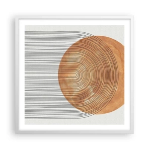 Pôster em moldura branca - Composição solar - 60x60 cm