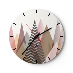 Relógio de parede - Relógio em vidro - Vista piramidal - 40x40 cm