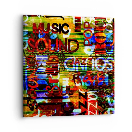 Quadro em tela - Todas as cores do som - 30x30 cm