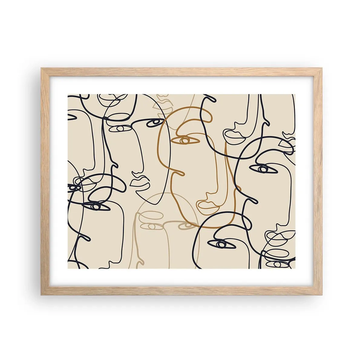 Pôster com moldura de carvalho claro - Retrato multiplicado - 50x40 cm