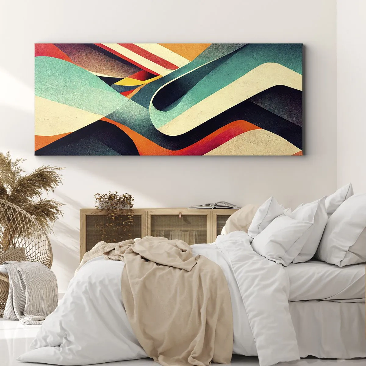 Quadro em tela - Composição intensa - 100x40 cm