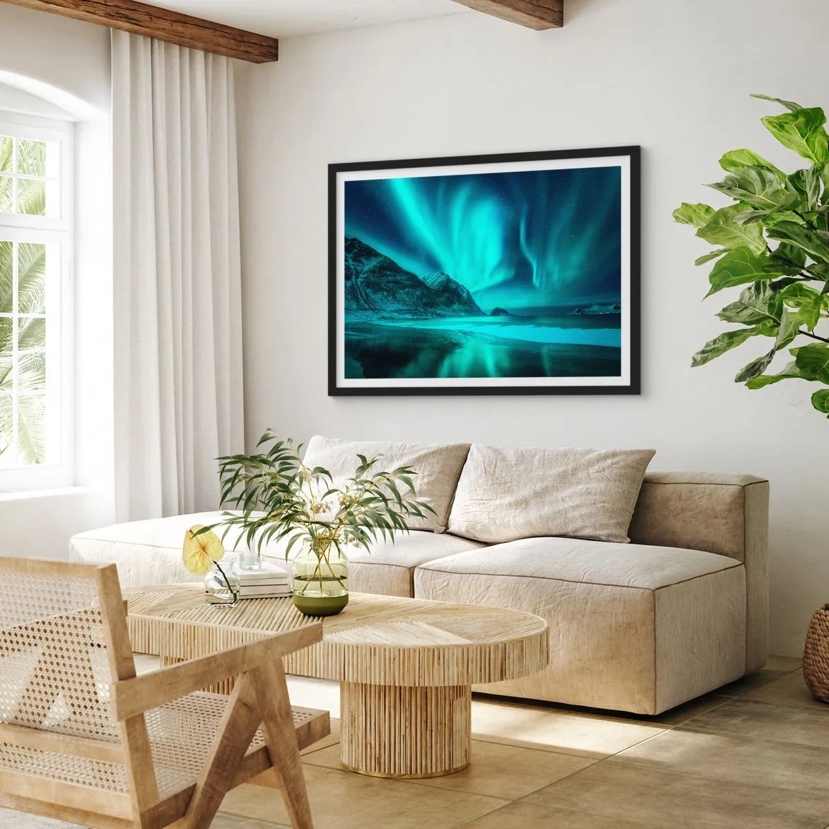 Pôster com moldura preta - Maravilhas do Norte - 40x30 cm