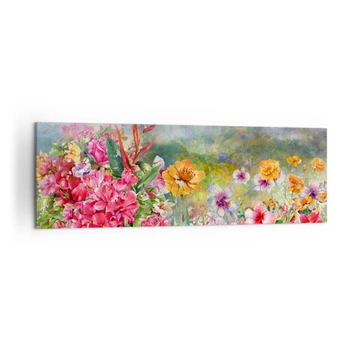 Quadro em tela - O jardim que enlouqueceu - 160x50 cm