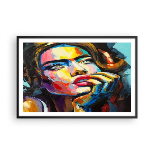 Pôster com moldura preta - Sonhos como pássaros voando no céu - 91x61 cm