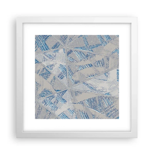 Pôster em moldura branca - Em um labirinto azul e cinza - 30x30 cm