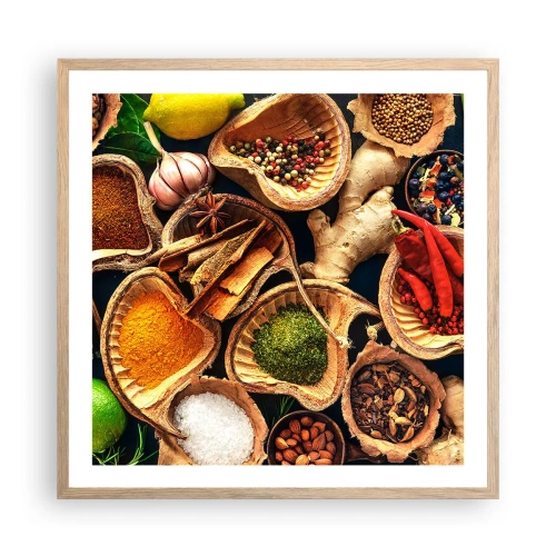 Pôster com moldura de carvalho claro - Leve o que quiser - 60x60 cm