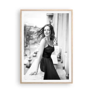 Pôster com moldura de carvalho claro - Certamente uma parisiense - 70x100 cm