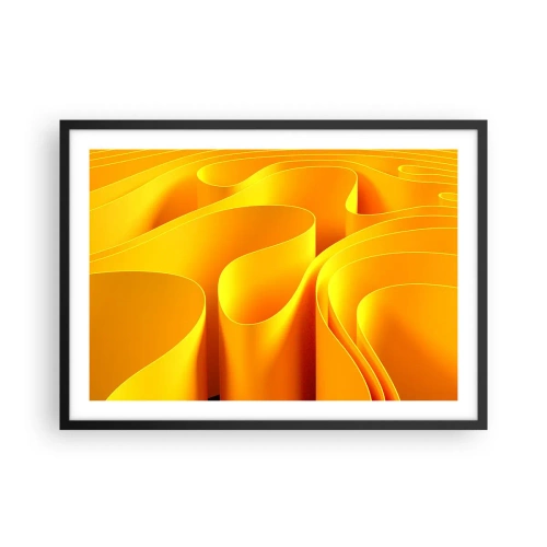 Pôster com moldura preta - Como as ondas do sol - 70x50 cm