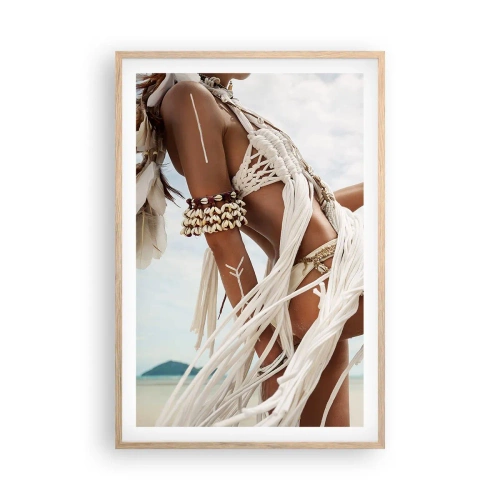 Pôster com moldura de carvalho claro - Sacerdotisa do Sol - 61x91 cm