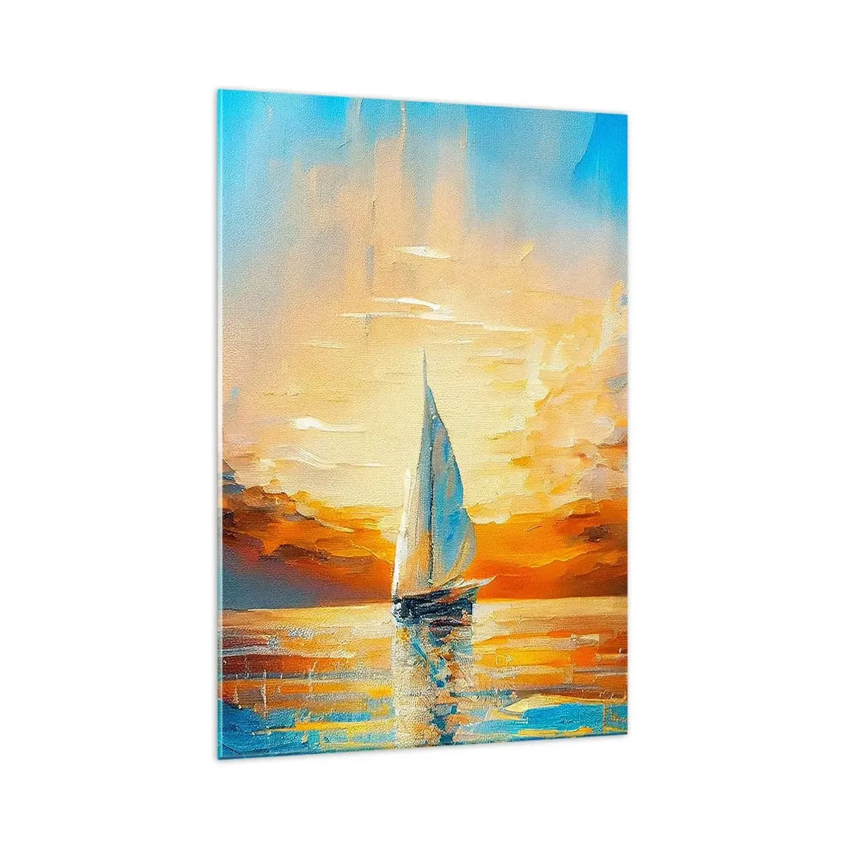 Quadro em vidro - Balsa em ouro - 70x100 cm