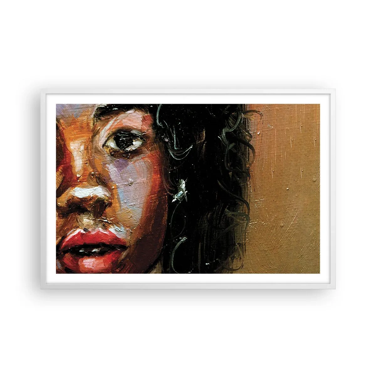 Pôster em moldura branca - Preto e brilho - 91x61 cm
