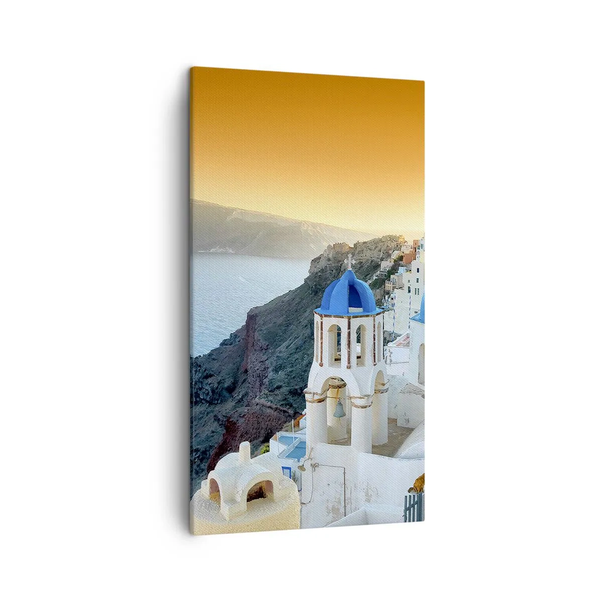 Quadro em tela - Santorini - abraçada às rochas - 45x80 cm