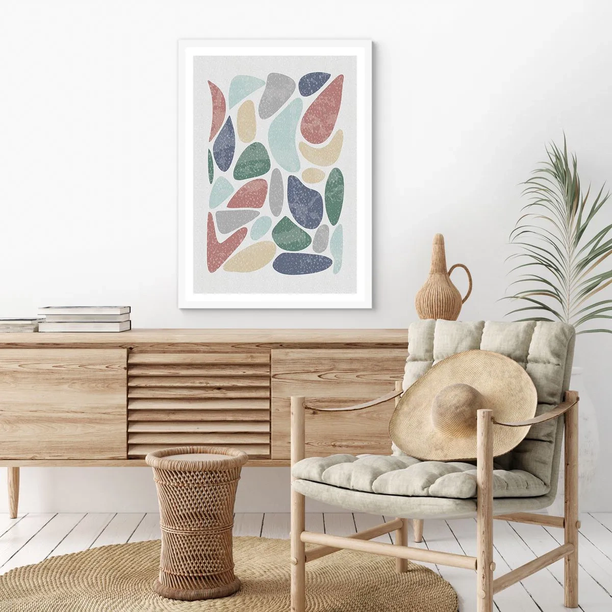 Pôster em moldura branca - Um mosaico de cores em pó - 70x100 cm