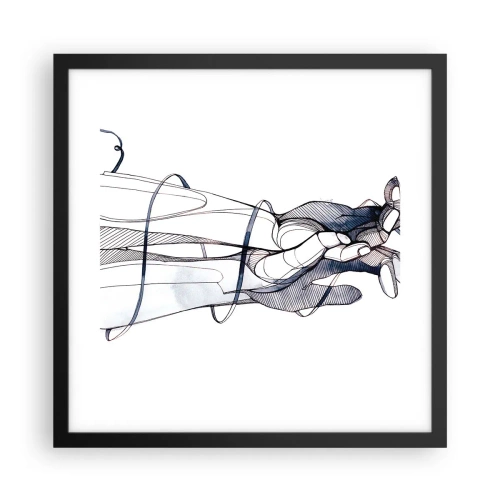 Pôster com moldura preta - Estudo do toque - 40x40 cm