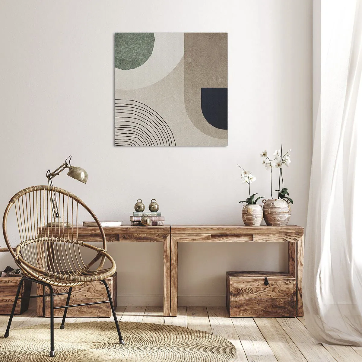 Quadro em tela - A gentileza do oval - 40x40 cm