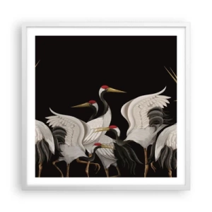 Pôster em moldura branca - Assuntos de aves - 60x60 cm