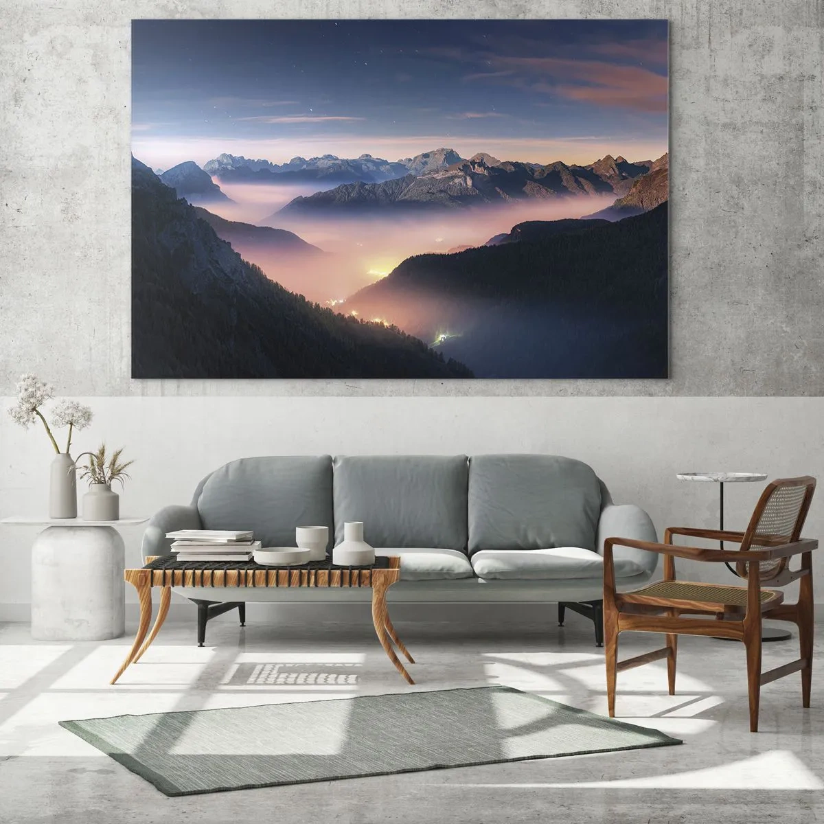 Quadro em vidro - Luz nos vales - 100x40 cm
