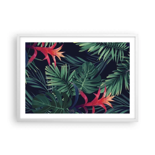 Pôster em moldura branca - Queimar em verde - 70x50 cm