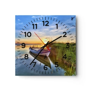 Relógio de parede - Relógio em vidro - Enseada de sonhos realizados - 30x30 cm