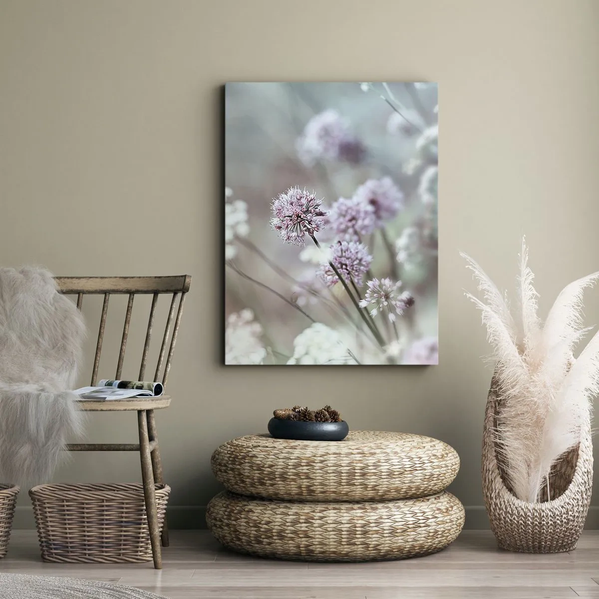 Quadro em tela - Doce delicadeza das ervas - 45x80 cm