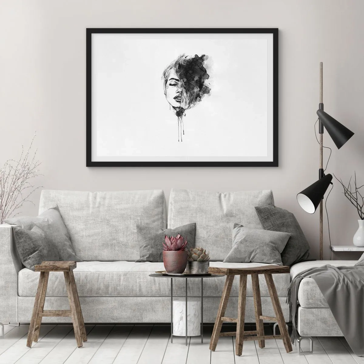 Pôster com moldura preta - O que sonha uma rapariga - 100x70 cm