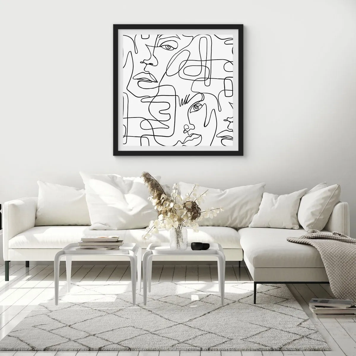 Pôster com moldura preta - Em emoções emaranhadas - 60x60 cm