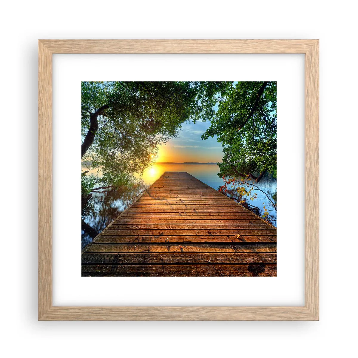 Pôster com moldura de carvalho claro - Tome o seu tempo, sente-se - 30x30 cm