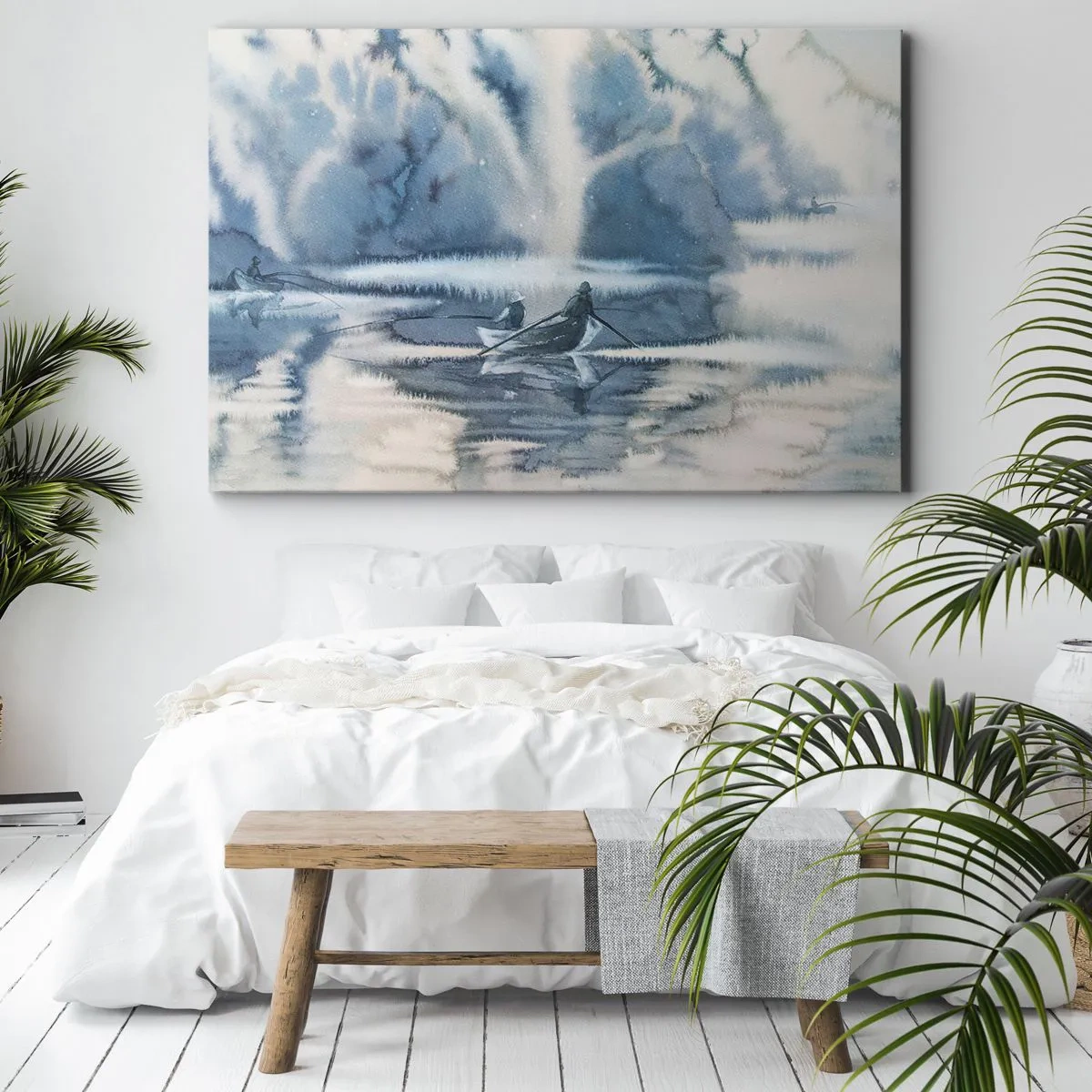 Quadro em tela - Pescadores no seu paraíso - 100x70 cm