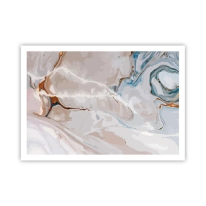 Pôster - Meandros azuis sob branco - 100x70 cm