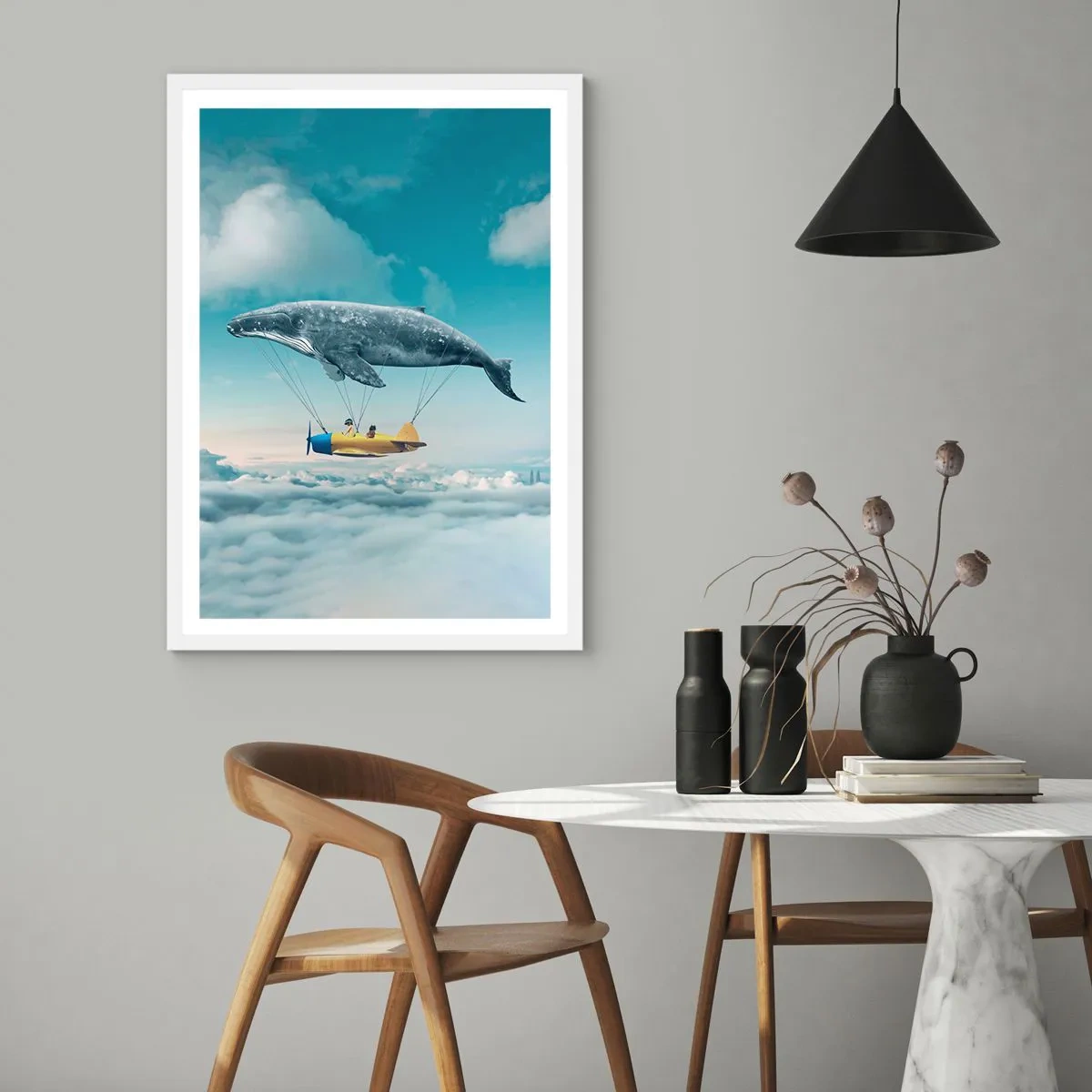 Pôster em moldura branca - Por que não? - 50x70 cm